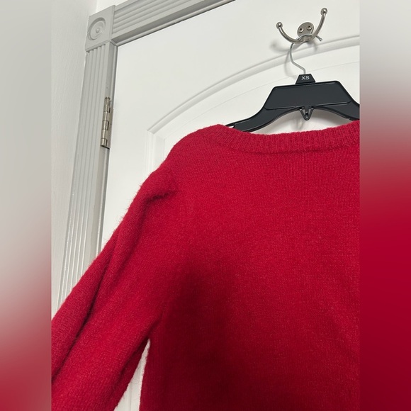 Lovers and Friends Revolve Cherry Red Tight Knit Sweater size small fall 90s - Picture 7 of 11